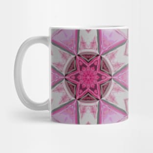 Mosaic Mandala Flower Pink and White Mug